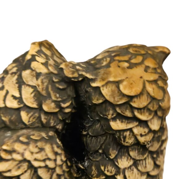 Vintage Owl Figurine Sculpture On Branch Resin Home Decor Collectible - Picture 5 of 16